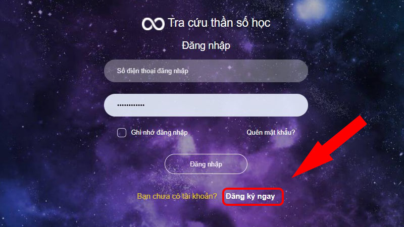 Nhấn vào Đăng kí ngay